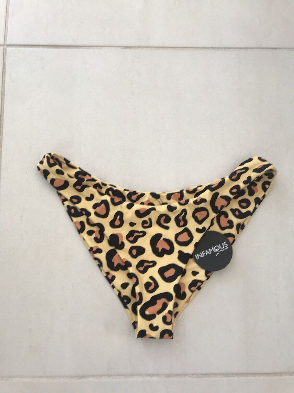 Infamous Swim Sun Leopard Radar High Cut Cheeky Bikini Bottoms